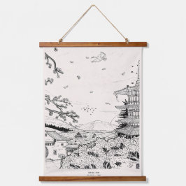 Shinto Shrine Fuji Edo Period Japan Shogun Inspiri Wandteppich Mit Holzrahmen