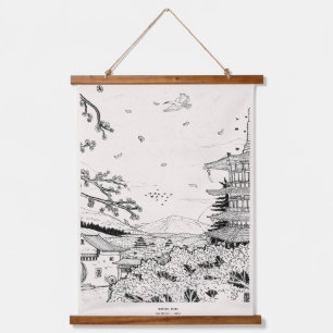 Shinto Shrine Fuji Edo Period Japan Shogun Inspiri Wandteppich Mit Holzrahmen