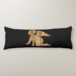 Shiny Baby Angel Wings Black Gold Angelic Seitenschläferkissen