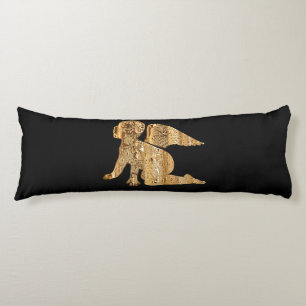 Shiny Baby Angel Wings Black Gold Angelic Seitenschläferkissen