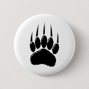 Shiny Black Bar Paw Print Button