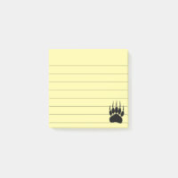 Shiny Black Bar Paw Print Lined 3x3