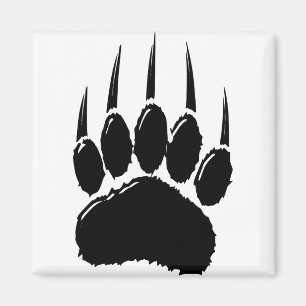 Shiny Black Bar Paw Print Magnet