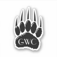 Shiny Black Bar Paw Print Monogram