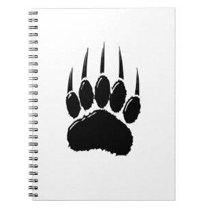 Shiny Black Bar Paw Print Notizblock