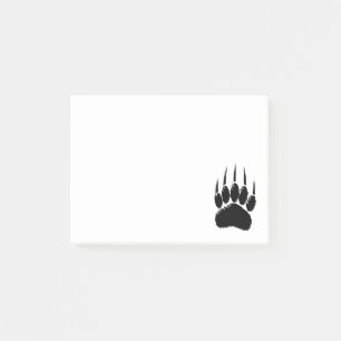 Shiny Black Bar Paw Print Post-it Notes Klebezettel