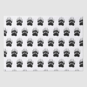 Shiny Black Bar Paw Print Seidenpapier