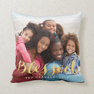 Shiny Blessings   Holiday Foto Throw Kissen