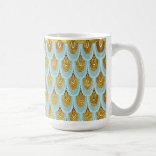 Shiny Blue Aquamarin Glitzer Mermaid Fischskalen Tasse