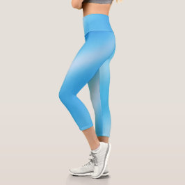 Shiny Blue Capri Leggings
