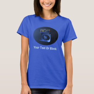 Shiny Blue Chanukkah Menorah T-Shirt