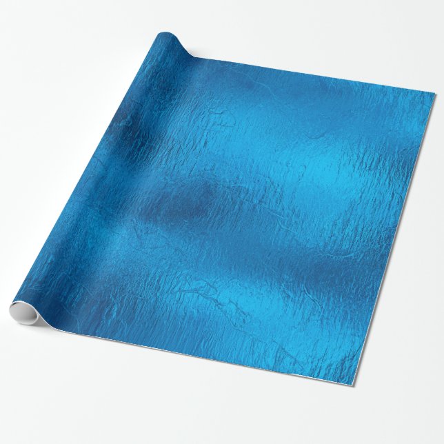 Shiny Blue Christmas WRAPPING PAPIER Geschenkpapier (Ungerollt)