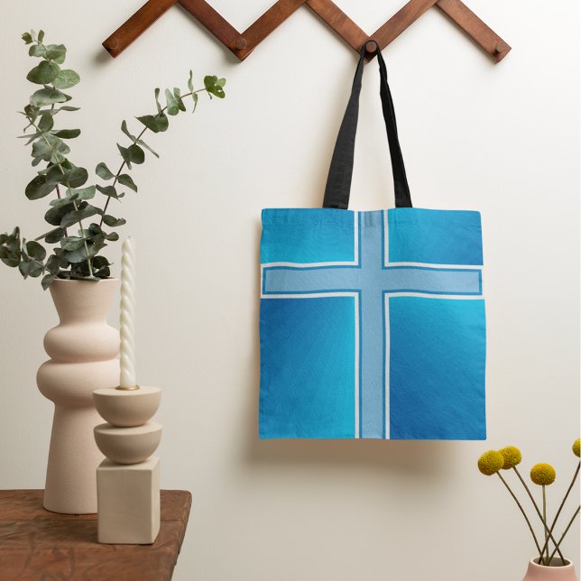 Shiny Blue Cross Tote Bag (Von Creator hochgeladen)