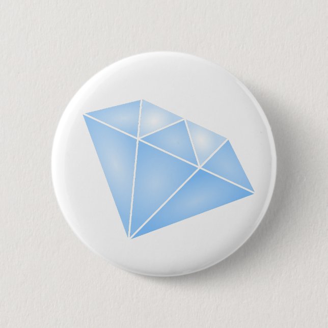 Shiny Blue Diamond Carat Button (Vorderseite)