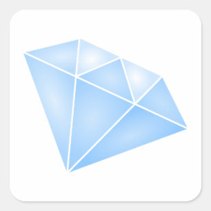 Shiny Blue Diamond Carat Quadratischer Aufkleber