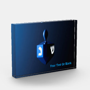Shiny Blue Dreidel Fotoblock