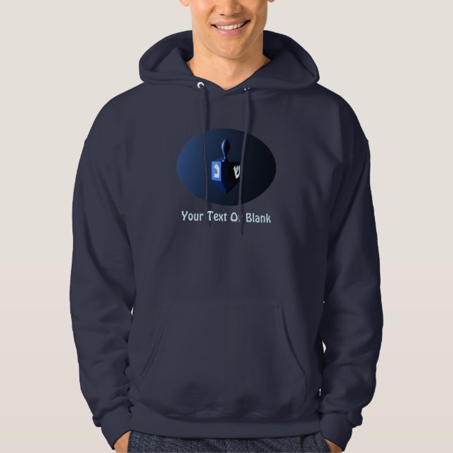 Shiny Blue Dreidel Hoodie (Vorderseite)