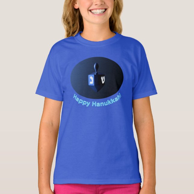 Shiny Blue Dreidel T-Shirt (Vorderseite)