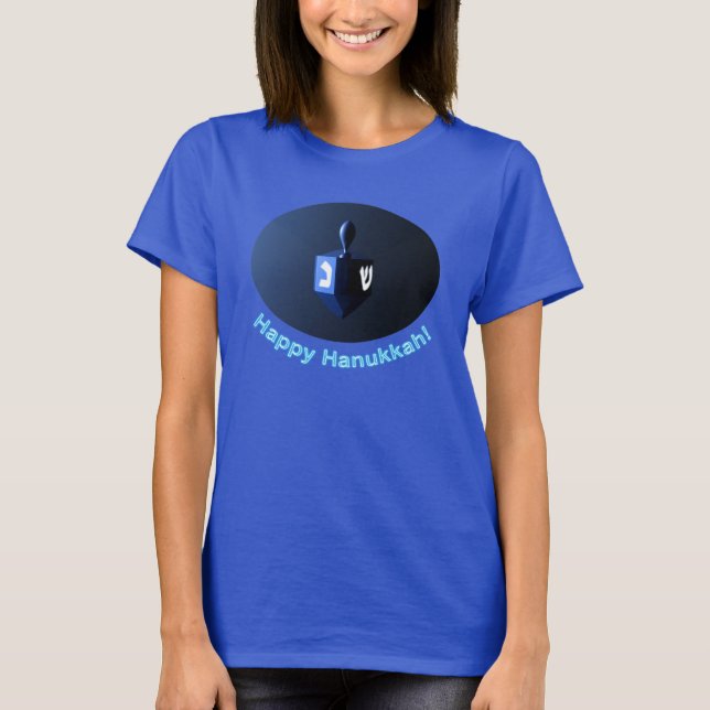 Shiny Blue Dreidel T-Shirt (Vorderseite)