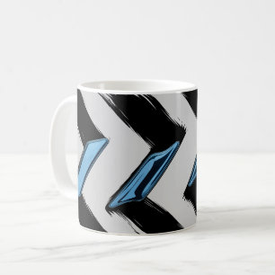 Shiny Blue Formen mit Diagonal Brush Stroke Kaffeetasse