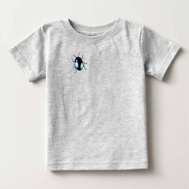 Shiny Blue Käfer Illustration Baby T-shirt (Vorderseite)