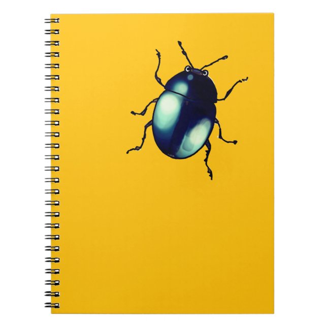 Shiny Blue Käfer Illustration Notizblock (Vorderseite)