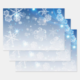 Shiny Blue Winter Wonderland Geschenkpapier Set