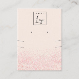 Shiny Blush Pink Glitzer Texture Earring Necklace Visitenkarte