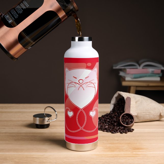 Shiny Cat Lover Button Trinkflasche (Kaffee)