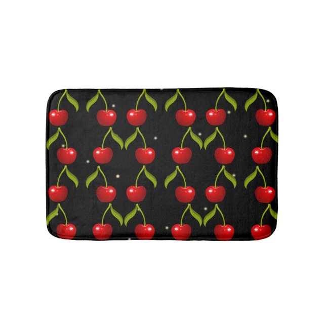 Shiny Cherries Pattern Badematte (Vorderseite)