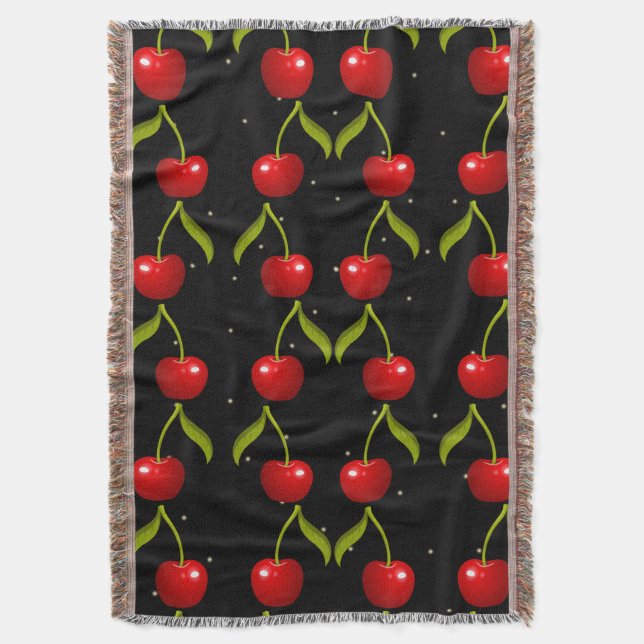 Shiny Cherries Pattern Decke (Vorderseite Vertikal)