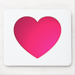 Shiny Cherry Red Heart Mousepad