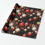 Shiny Christmas Baubles 3 Wrapping Paper Geschenkpapier<br><div class="desc">Das Gesamtbild des Verpackungspapiers verströmt einen zeitlosen Charme und ein Gefühl von Pracht. Wenn das Licht die glänzenden Vintagen Ornamente und Perlen einfängt, leuchten und blinken sie, als ob sie Geschichten vergangener Weihnachten und die Freude, die sie Familien auf der ganzen Welt gebracht haben, flüstern würden. Dieses Verpackungspapier wird sicherlich...</div>