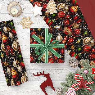 Shiny Christmas Baubles Wrapping Paper Geschenkpapier