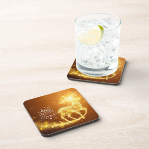 Shiny Christmas Deer Beverage Coaster Getränkeuntersetzer