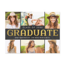 Shiny Collage Abschluss Ankündigung Postkarte