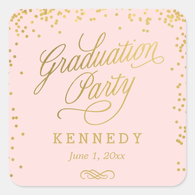 Shiny Confetti Editable Color Abschluss Stickers (Vorderseite)