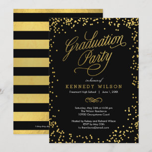 Shiny Confetti EDITABLE COLOR Graduation Party Einladung