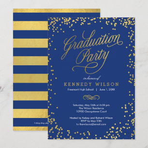Shiny Confetti EDITABLE COLOR Graduation Party Einladung