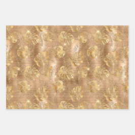 Shiny Copper Gold Glam Animal Print Geschenkpapier Set