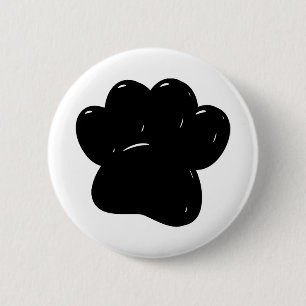 Shiny Dog Paw Print Zeichnend Button