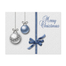 Shiny Elegante Christmas Balls Holiday Postcard