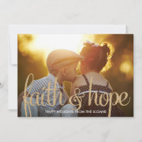 Shiny Faith & Hope Holiday Foto Card