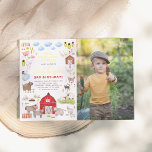 Shiny Farm Animals Bash Birthday Party Foto Folieneinladung<br><div class="desc">Fügen Sie Ihren Geburtstagseinladungen Glanz mit Goldfolie, Silber oder Rose! Feiern Sie mit dieser Geburtstagsfeier den großen Tag Ihres kleinen Bauern! Auf der links Seite der Geburtstagsfeier steht ein Rahmen voller bezaubernder Tierdarstellungen. Es gibt zwei kleine Schweine, eine Familie von Enten, Kühen, sonnige Kaninchen, ein Pferd und einen Esel, Ziegen,...</div>