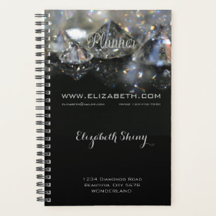 Shiny Festive Elegante Diamonds Black and Gray Planer