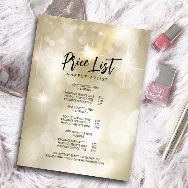 Shiny Flyer mit Glitzern Sale Werbeaktion (#shinypricelist #zazzlemade #elegantopalpricelist #sparkle #light #bright #salepromotion #listofsale)