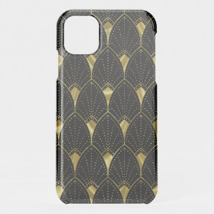 Shiny Gold Art Deco Muster auf schwarzem Hintergru iPhone 11 Hülle