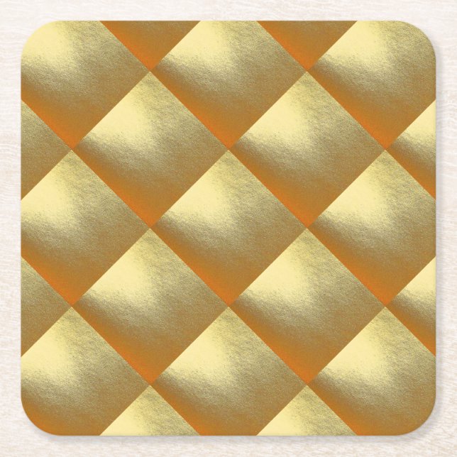 Shiny Gold Art Rechteckiger Pappuntersetzer (Vorderseite)