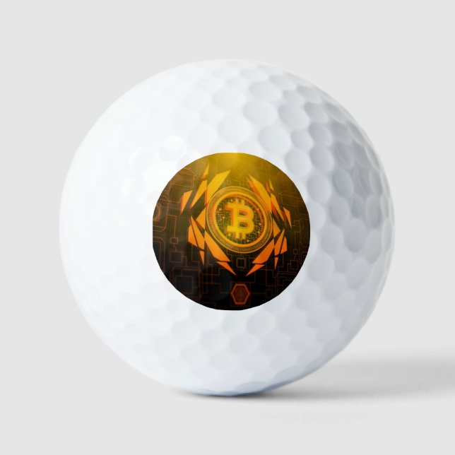 Shiny Gold Bitcoin Golf Balls Golfball (Vorderseite)