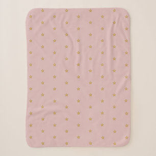 Shiny Gold kleine Sterne auf Rosa Sweet Sherpadecke